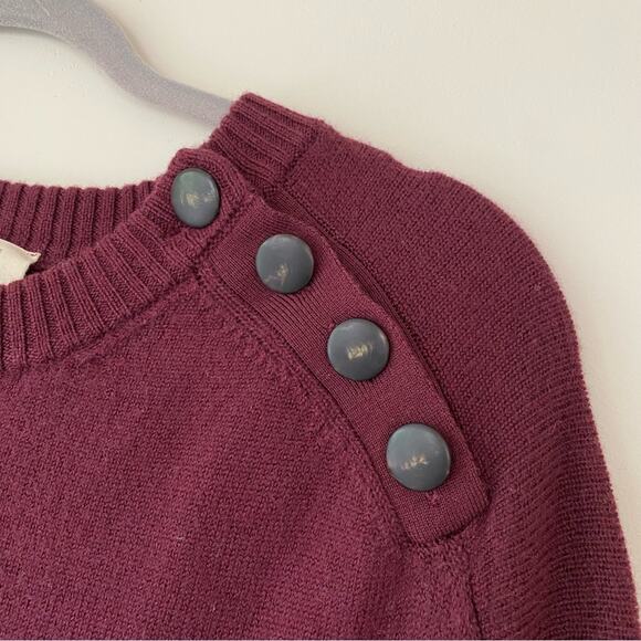 Sezane Mathie Dress Merino Wool Long Sleeve Size XXL Purple Burgundy - Picture 4 of 14